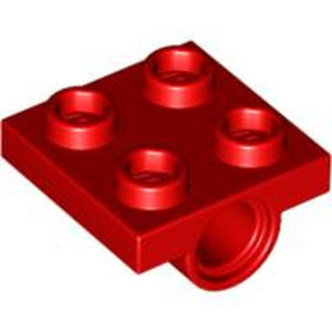 LEGO 2444 Plate, Modified 2 x 2 with Pin Hole in Red - Authentic LEGO Part