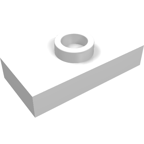 LEGO 3794a Plate, Modified 1 x 2 with 1 Stud without Groove (Jumper) in White - Authentic LEGO Part