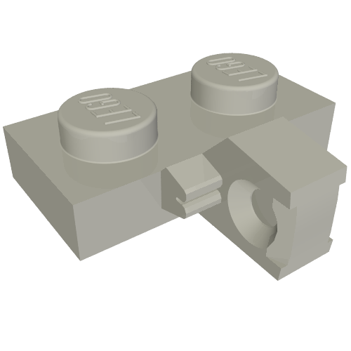 LEGO 44567b Hinge Plate 1 x 2 Locking with 1 Finger on Side without Bottom Groove in Light Bluish Gray - Authentic LEGO Part