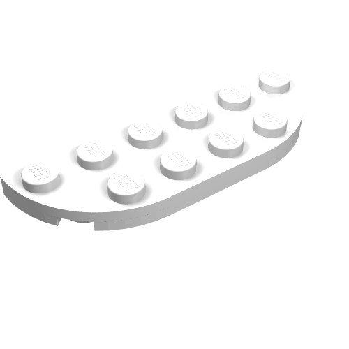 LEGO 18980 Plate, Round Corner 2 x 6 Double in White - Authentic LEGO Part