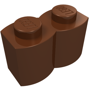 LEGO 30136 Brick, Modified 1 x 2 with Log Profile in Reddish Brown - Authentic LEGO Part