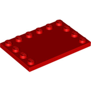 LEGO 6180 Tile, Modified 4 x 6 with Studs on Edges in Red - Authentic LEGO Part