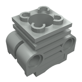 LEGO 2850a Light Bluish Gray Technic Engine Cylinder with Partial Hollow Studs on Top and Side Slots in Light Gray - Authentic LEGO Part