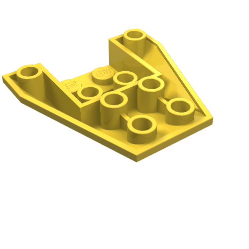 LEGO 4855 Wedge 4 x 4 Triple Inverted with Connections between 2 Studs in Yellow - Authentic LEGO Part