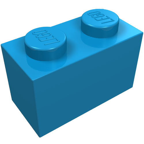 LEGO 3004 Brick 1 x 2 in Dark Azure - Authentic LEGO Part