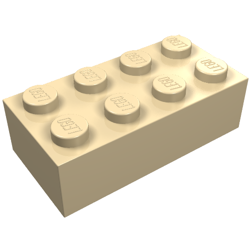 LEGO 3001 Brick 2 x 4 in Tan - Authentic LEGO Part