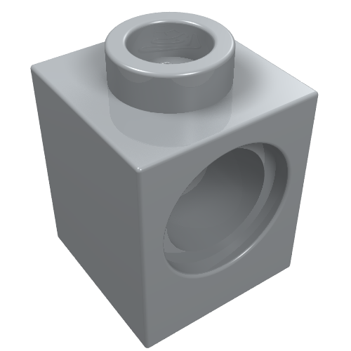LEGO 6541 Technic, Brick 1 x 1 with Hole in Light Bluish Gray - Authentic LEGO Part
