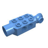 LEGO 47432 Technic, Brick Modified 2 x 3 with Pin Holes, Rotation Joint Ball Half Vertical, and Rotation Joint Socket in Medium Blue - Authentic LEGO Part