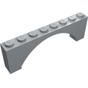 LEGO 16577 Arch 1 x 8 x 2 Raised in Light Bluish Gray - Authentic LEGO Part