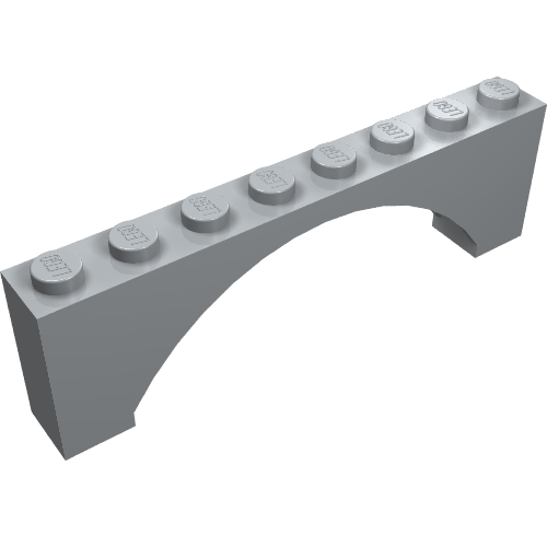 LEGO 16577 Arch 1 x 8 x 2 Raised in Light Bluish Gray - Authentic LEGO Part