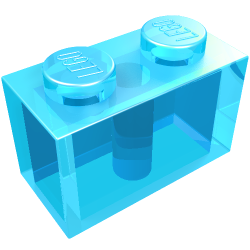 LEGO 3004 Brick 1 x 2 in Trans-Light Blue - Authentic LEGO Part
