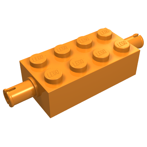 LEGO 6249 Brick, Modified 2 x 4 with Pins in Orange - Authentic LEGO Part