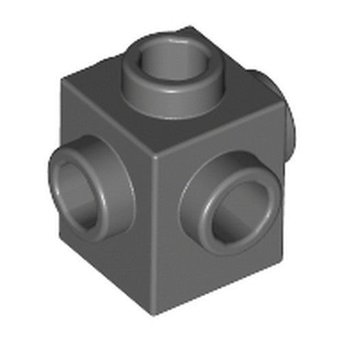 LEGO 4733 Brick, Modified 1 x 1 with Studs on 4 Sides in Dark Bluish Gray - Authentic LEGO Part