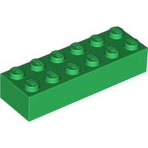 LEGO 2456 Brick 2 x 6 in Green - Authentic LEGO Part