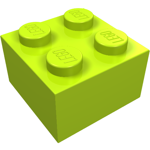 LEGO 3003 Brick 2 x 2 in Lime - Authentic LEGO Part