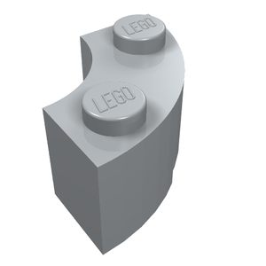 LEGO 85080 Brick, Round Corner 2 x 2 Macaroni with Stud Notch and Reinforced Underside in Light Bluish Gray - Authentic LEGO Part