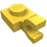 LEGO 6019 Plate, Modified 1 x 1 with U Clip (Horizontal Grip) in Yellow - Authentic LEGO Part