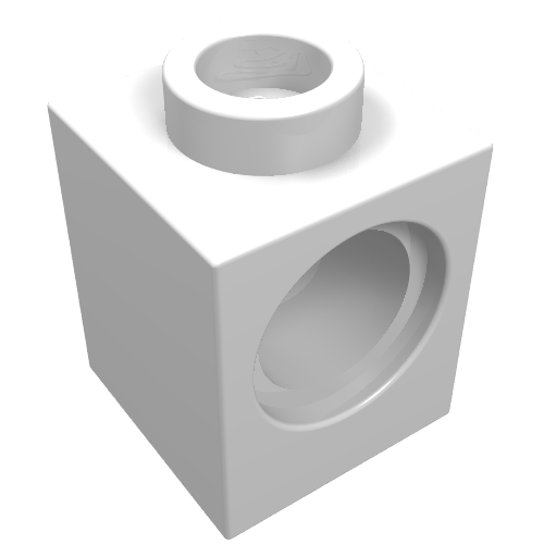LEGO 6541 Technic, Brick 1 x 1 with Hole in White - Authentic LEGO Part