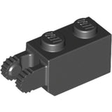 LEGO 30365 Hinge Brick 1 x 2 Locking with 2 Fingers Vertical End in Black - Authentic LEGO Part