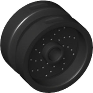 LEGO 66727 Wheel 18mm D. x 12mm with Pin Hole and Stud, Dotted Brake Rotor Lines in Black - Authentic LEGO Part