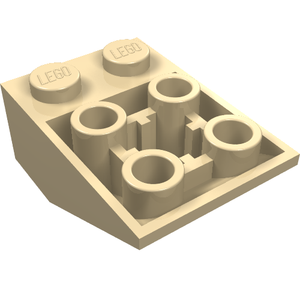 LEGO 3747b Slope, Inverted 33 3 x 2 with Flat Bottom Pin and Connections between Studs in Tan - Authentic LEGO Part
