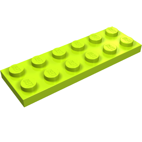 LEGO 3795 Plate 2 x 6 in Lime - Authentic LEGO Part