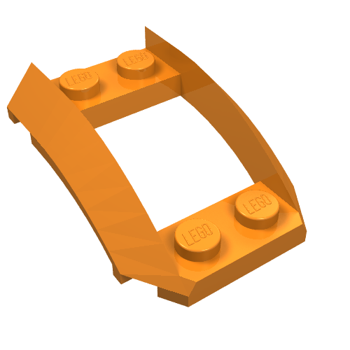 LEGO 47755 Wedge 4 x 3 Open with Cutout and 4 Studs in Orange - Authentic LEGO Part