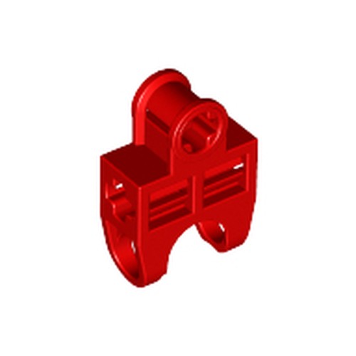 LEGO 32174 Technic, Axle Connector 2 x 3 with Ball Joint Socket - Open Sides, Angled Forks with Closed Axle Holes in Red - Authentic LEGO Part