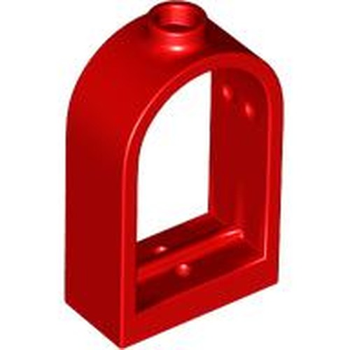 LEGO 30044 Window 1 x 2 x 2 2/3 with Rounded Top in Red - Authentic LEGO Part