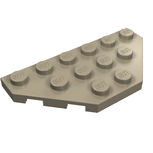 LEGO 2419 Wedge, Plate 3 x 6 Cut Corners in Dark Tan - Authentic LEGO Part