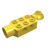 LEGO 47454 Technic, Brick Modified 2 x 3 with Pin Holes, Rotation Joint Ball Half Horizontal, and Rotation Joint Socket in Yellow - Authentic LEGO Part
