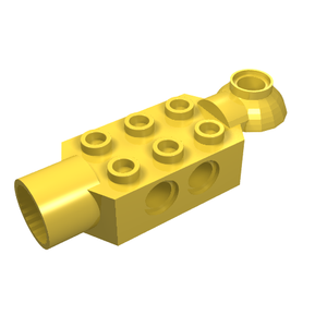 LEGO 47454 Technic, Brick Modified 2 x 3 with Pin Holes, Rotation Joint Ball Half Horizontal, and Rotation Joint Socket in Yellow - Authentic LEGO Part