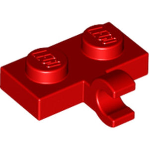 LEGO 11476 Plate, Modified 1 x 2 with Clip on Side (Horizontal Grip) in Red - Authentic LEGO Part