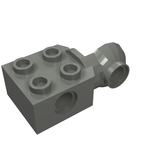 LEGO 48171 Technic, Brick Modified 2 x 2 with Pin Hole and Rotation Joint Ball Half Vertical - Main Product Image