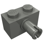 LEGO 2458 Brick, Modified 1 x 2 with Pin in Dark Bluish Gray - Authentic LEGO Part
