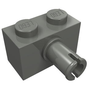 LEGO 2458 Brick, Modified 1 x 2 with Pin in Dark Bluish Gray - Authentic LEGO Part