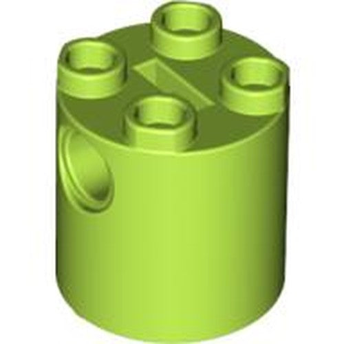 LEGO 30361c Brick, Round 2 x 2 x 2 Robot Body with Bottom Axle Holder (x Shape / + Orientation) in Lime - Authentic LEGO Part