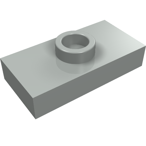 LEGO 3794a Plate, Modified 1 x 2 with 1 Stud without Groove (Jumper) in Light Gray - Authentic LEGO Part