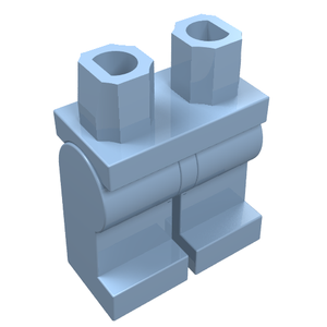 LEGO 970c00 Hips  and Legs Plain in Bright Light Blue - Authentic LEGO Part