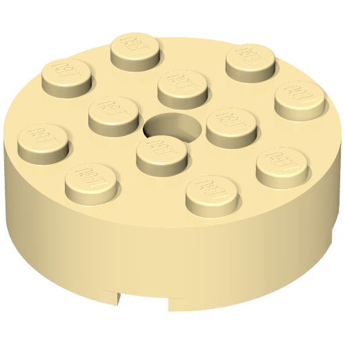 LEGO 87081 Brick, Round 4 x 4 with Hole in Tan - Authentic LEGO Part