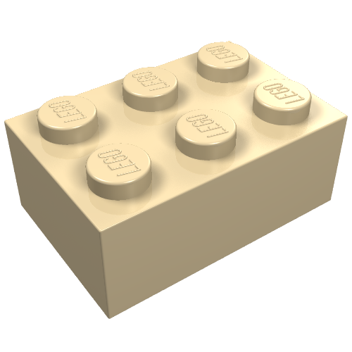 LEGO 3002 Brick 2 x 3 in Tan - Authentic LEGO Part