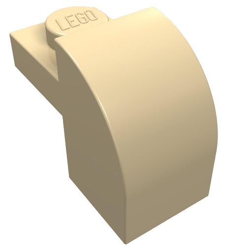 LEGO 6091 Brick Curved 1 x 2 x 1 1/3 with Curved Top in Tan - Authentic LEGO Part
