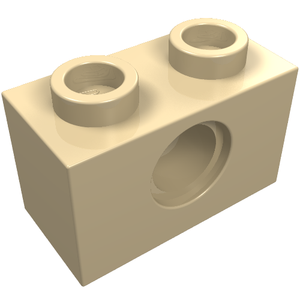 LEGO 3700 Technic, Brick 1 x 2 with Hole in Tan - Authentic LEGO Part