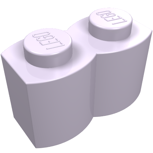 LEGO 30136 Brick, Modified 1 x 2 with Log Profile in Lavender - Authentic LEGO Part