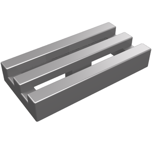 LEGO 2412b Tile, Modified 1 x 2 Grille with Bottom Groove in Flat Silver - Authentic LEGO Part