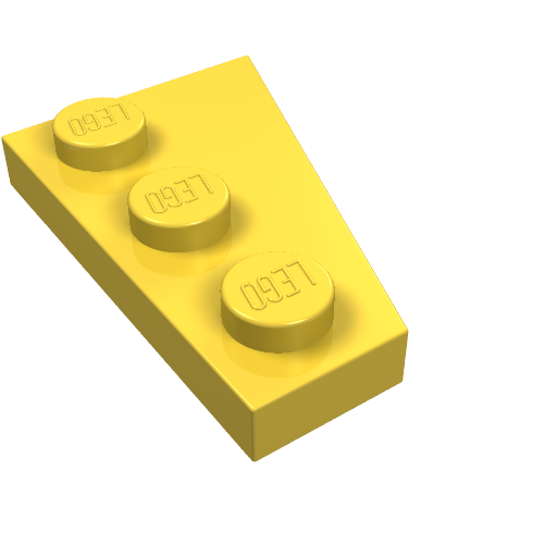 LEGO 43723 Wedge, Plate 3 x 2 Left in Yellow - Authentic LEGO Part