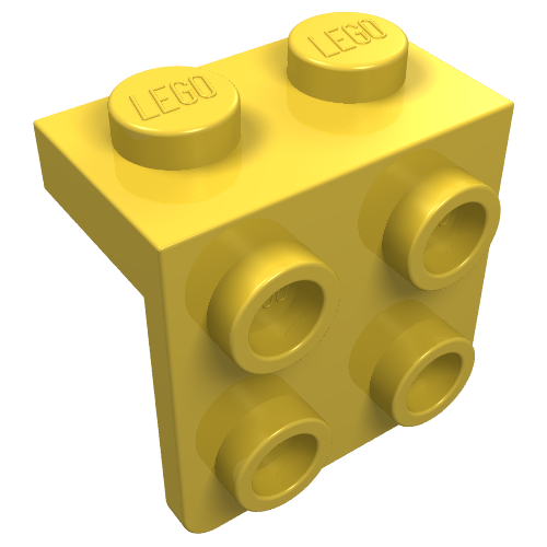 LEGO 44728 Bracket 1 x 2 - 2 x 2 in Yellow - Authentic LEGO Part