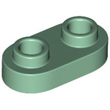 LEGO 35480 Plate, Round 1 x 2 with Open Studs in Sand Green - Authentic LEGO Part