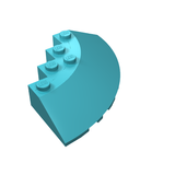 LEGO 95188 Brick, Round Corner 6 x 6 with Slope 33 Edge, Facet Cutout in Medium Azure - Authentic LEGO Part