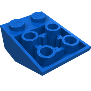 LEGO 3747b Slope, Inverted 33 3 x 2 with Flat Bottom Pin and Connections between Studs in Blue - Authentic LEGO Part